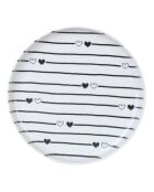 4 Assiettes dessert en Porcelaine blanc/noir - D.15 cm