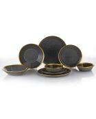 Service de table en Porcelaine noir/doré - 8 pièces
