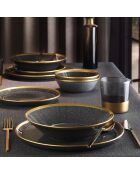 Service de table en Porcelaine noir/doré - 8 pièces