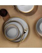 Service de table en Porcelaine  gris/doré  - 8 pièces