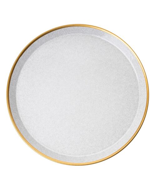 Service de table en Porcelaine gris/doré - 16 pièces