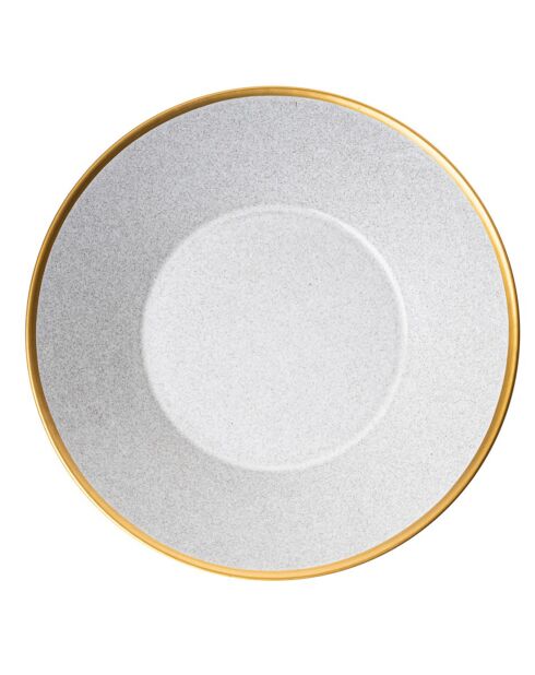Service de table en Porcelaine gris/doré - 16 pièces