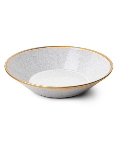 Service de table en Porcelaine gris/doré - 16 pièces