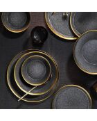 Service de table en Porcelaine noir/doré - 16 pièces