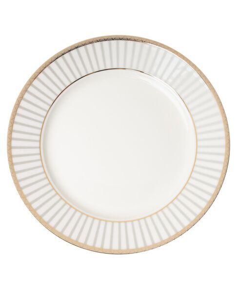 Service de table en Porcelaine  blanc/doré - 24 pièces