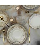 Service de table en Porcelaine  blanc/doré - 24 pièces