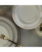 Service de table en Porcelaine  blanc/doré - 24 pièces