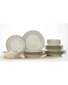 Service de table en Porcelaine  blanc/doré - 24 pièces