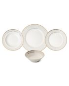 Service de table en Porcelaine  blanc/doré - 24 pièces