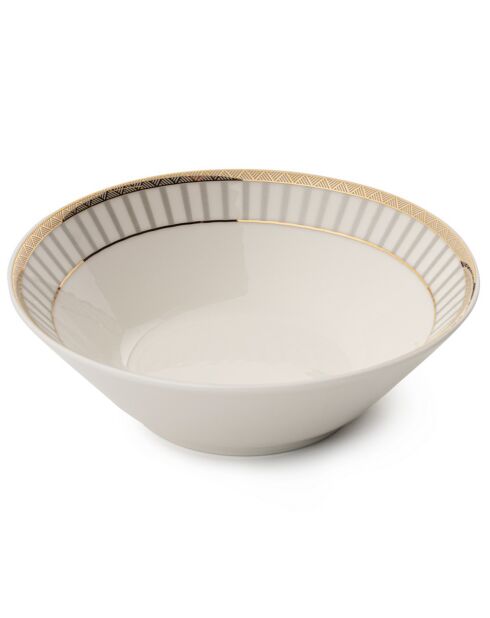 Service de table en Porcelaine  blanc/doré - 24 pièces