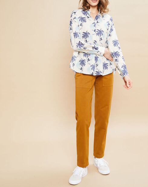 Blouse Cabane imprimée marine/bleu clair