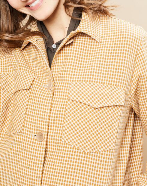 Veste surchemise en Coton & Lin Virgile à  carreaux multicolore