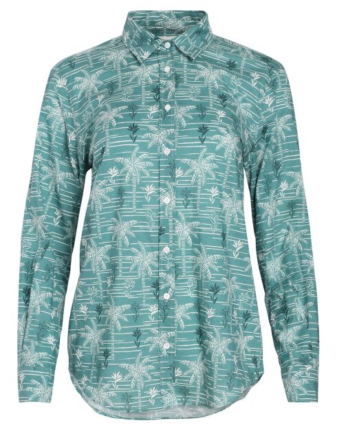 Overhemd met eeuwse print in laguneblauw/wit