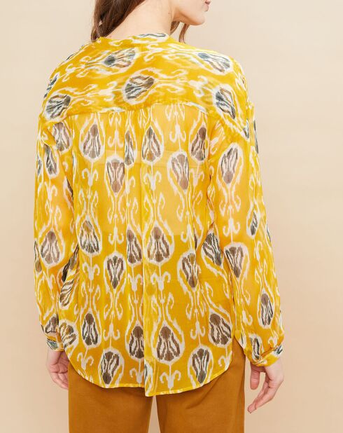 Gelbe bedruckte Bluse Canda