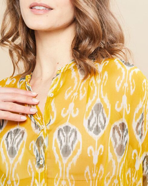 Gelbe bedruckte Bluse Canda