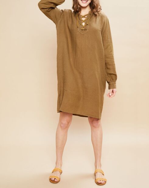 Robe 100% Lin Reference verte