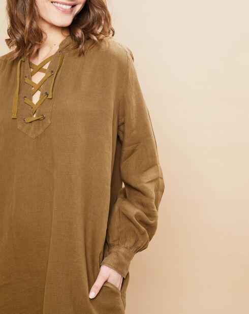 Robe 100% Lin Reference verte
