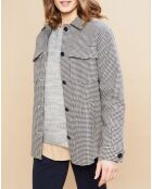 Veste surchemise en Coton & Lin Velim beige/noir