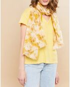 Foulard Floral jaune - 186x68 cm