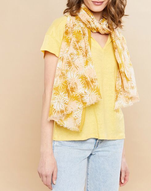 Foulard Floral jaune - 186x68 cm