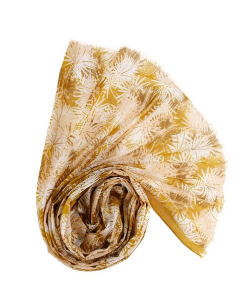 Foulard Floral jaune - 186x68 cm