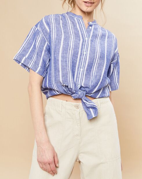 Calix blauw overhemd van 100% linnen