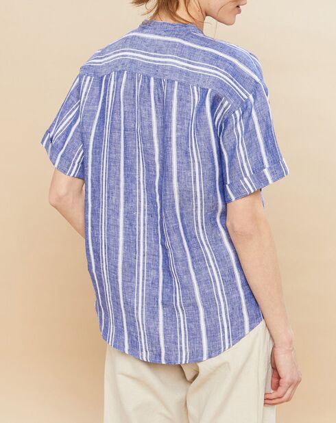 Calix blauw overhemd van 100% linnen