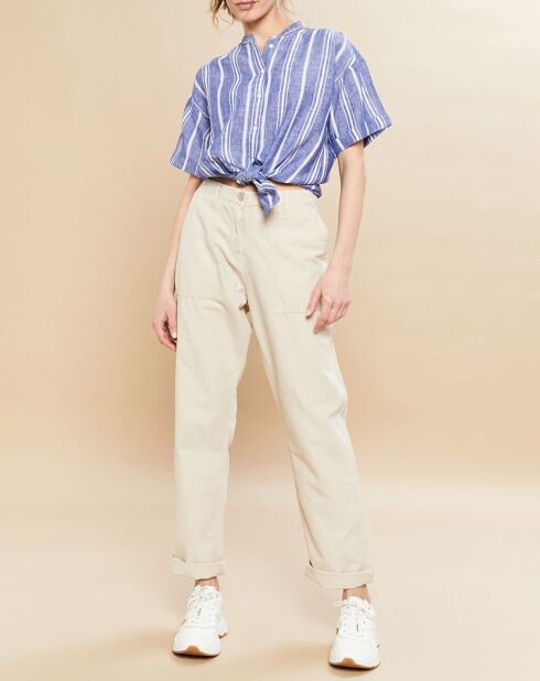 Calix blauw overhemd van 100% linnen