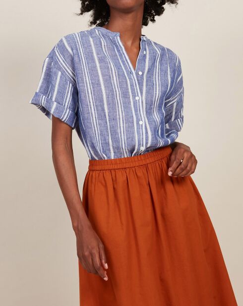 Calix blauw overhemd van 100% linnen