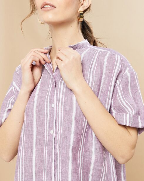 Camicia Calix viola 100% lino