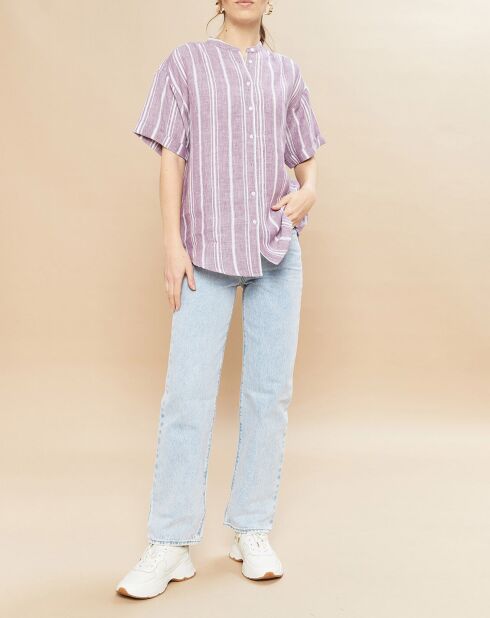Camicia Calix viola 100% lino