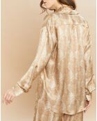 Chemise en Soie mélangée Charlot caramel/beige