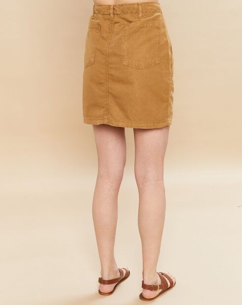 Jine Rock aus Baumwolle und Leinen in Erdnuss-Optik