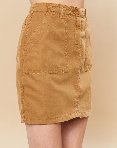 Jine Rock aus Baumwolle und Leinen in Erdnuss-Optik