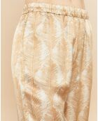 Pantalon en Soie mélangée Pang caramel/beige