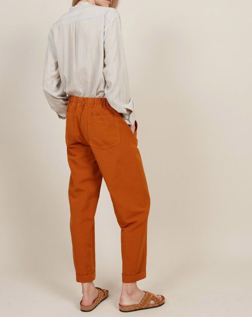 Pantalon en Coton & Lin Pilote caramel