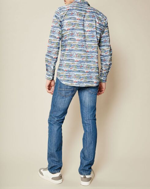 Chemise slim Storm imprimé Surf bleu/multicolore