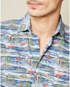 Chemise slim Storm imprimé Surf bleu/multicolore