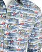 Chemise slim Storm imprimé Surf bleu/multicolore