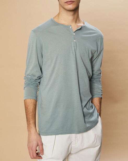 T-Shirt Light Henley vert de gris