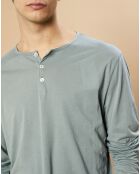 T-Shirt Light Henley vert de gris