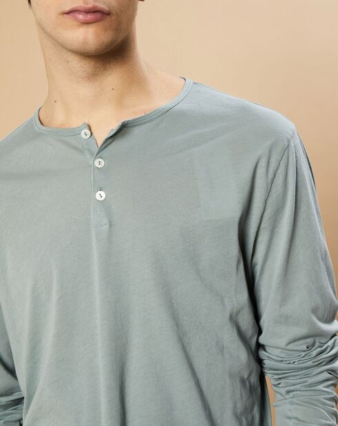 T-Shirt Light Henley vert de gris