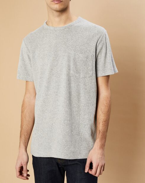 T-Shirt en éponge Pocket Crew heather gris