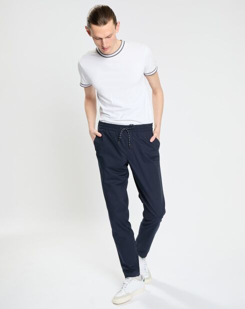 Pantalon chelsea en Popeline Papertouch bleu marine