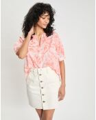 Blouse Henley imprimée orange