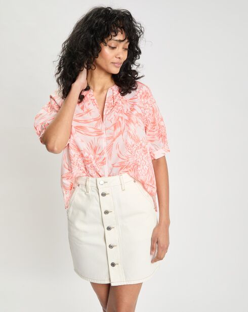 Blouse Henley imprimée orange