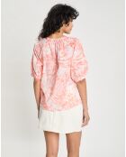 Blouse Henley imprimée orange