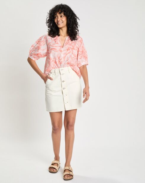 Blouse Henley imprimée orange