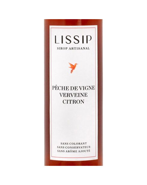 Sirop Pêche de vigne Verveine Citron 25cl