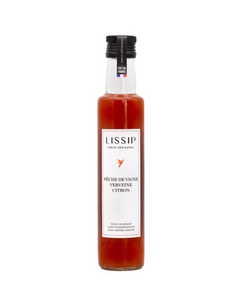 Sirop Pêche de vigne Verveine Citron 25cl